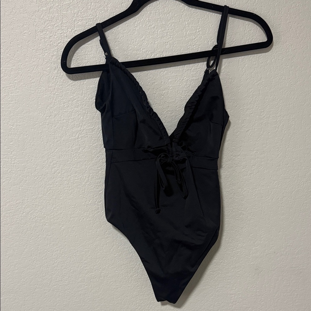 ASOS Black V-Neck Swimsuit